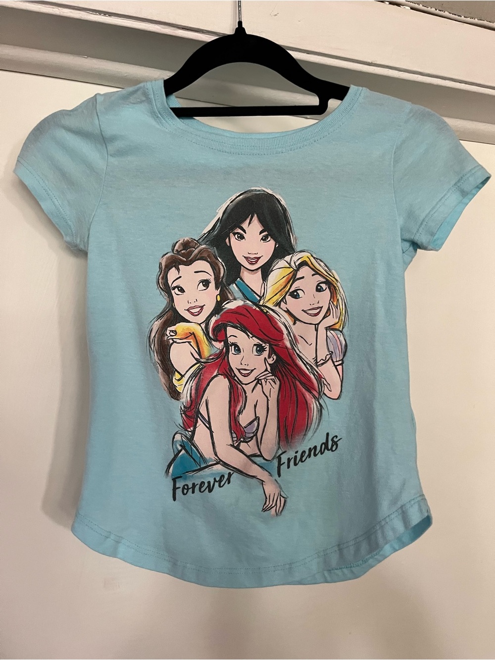 Disney Light Blue Girls' Short Sleeve Princess Tee
